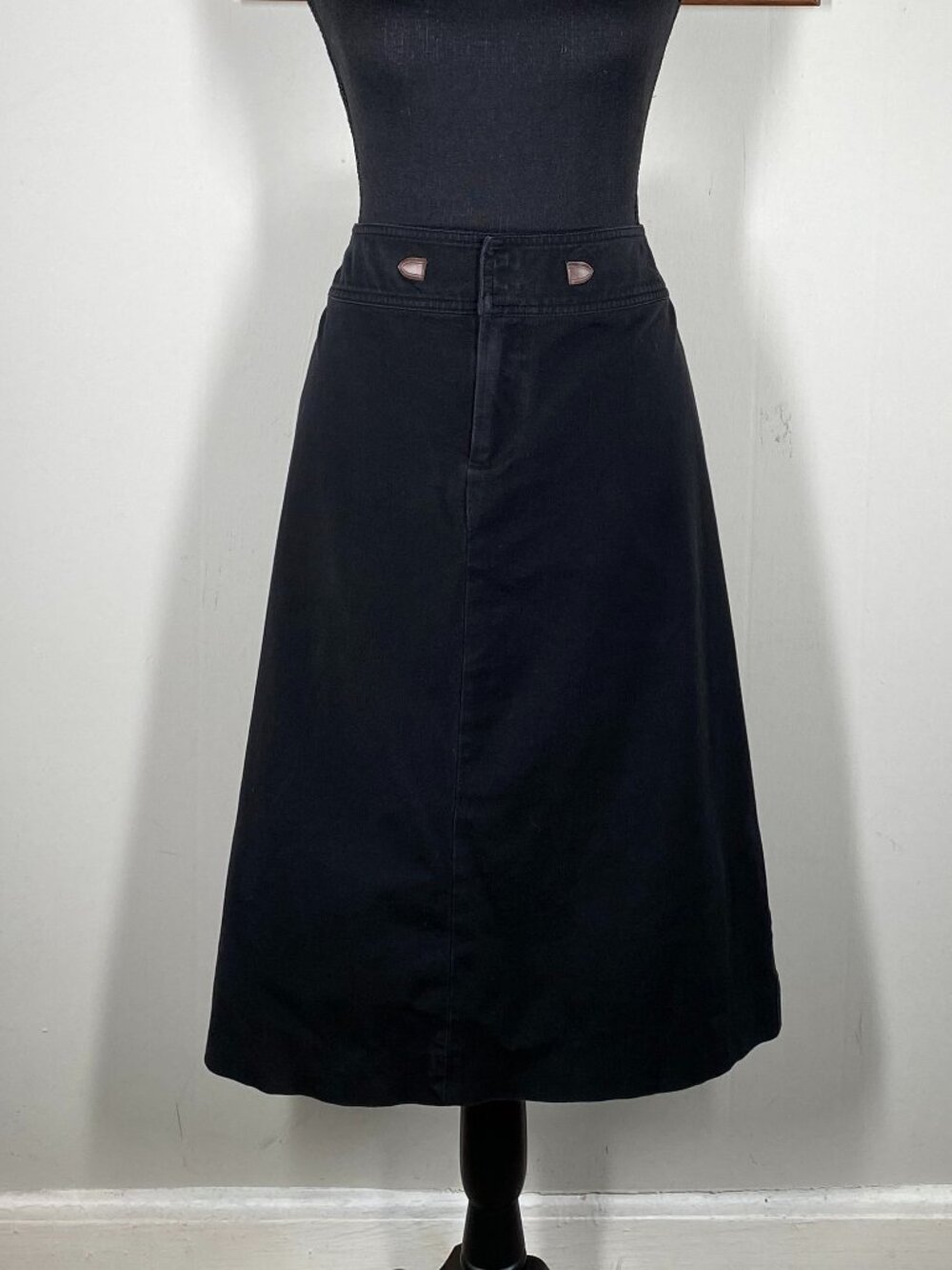 Chaps Pencil Denim Skirt Women's 16 Black Casual
